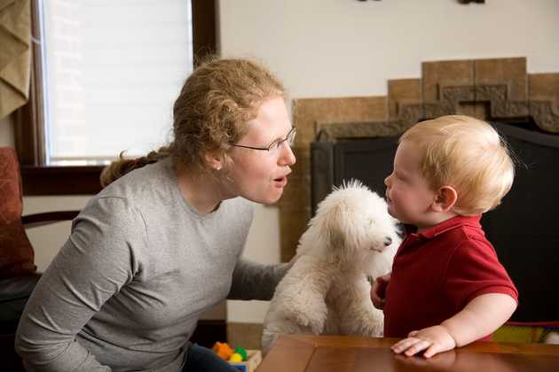 "What sound does a puppy make? Ruff, ruff!"